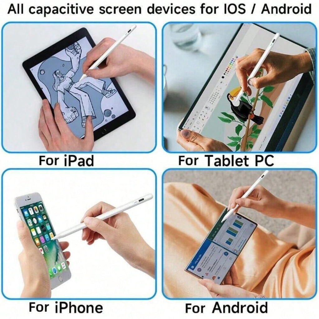 Universal Capacitive Touch Pen for Tablets Smartphones White