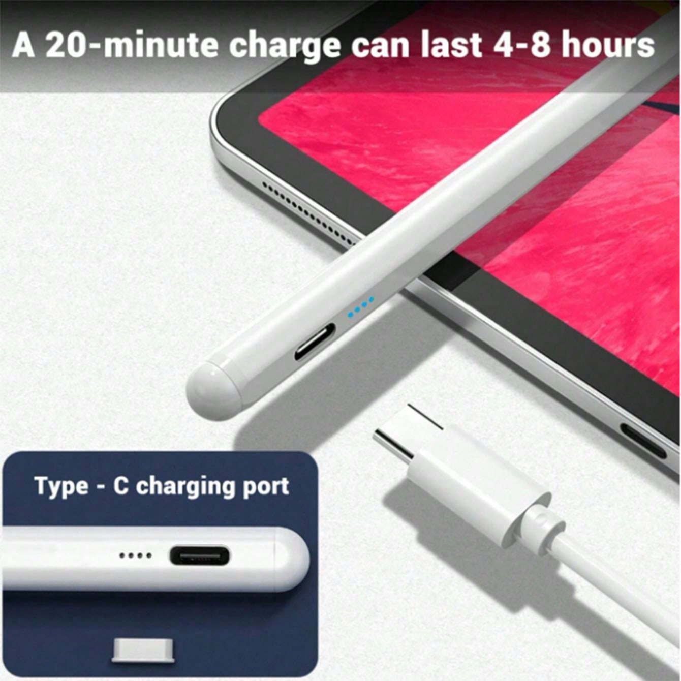 Universal Capacitive Touch Pen for Tablets Smartphones White