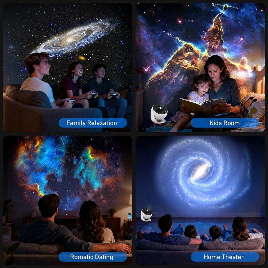 Home Planetario Nebulosa Luna Pianeti Stella Proiettore Da Soffitto Con 12Pcs Film Discs, Quite, Luce Notturna Lampada Di Proiezione