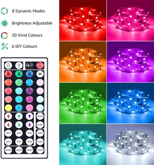 Striscia LED RGB 10 Metri Impermeabile — Luce Colorata per Camera