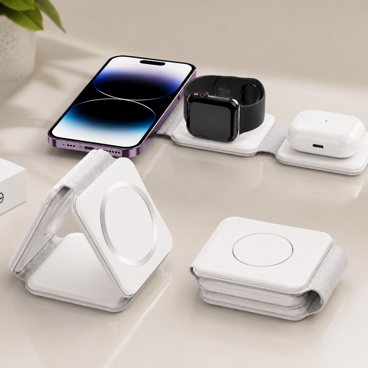 Caricatore Wireless Magnetico 3 in 1 Pieghevole
