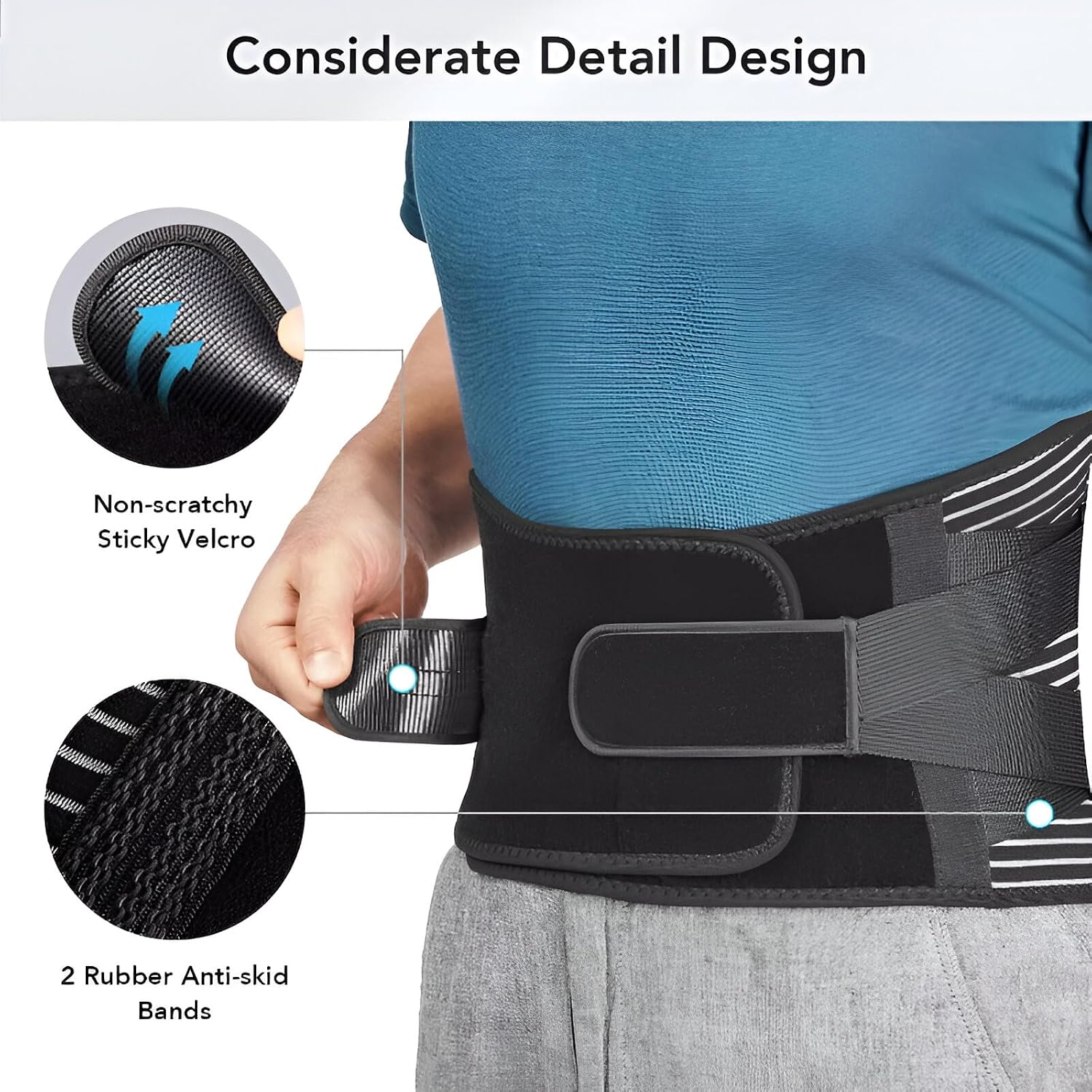 Fitcorpox Fascia Lombare Supporto Schiena Con Stecche Ergonomiche – Cintura Posturale Ortopedica Uomo Donna – Fascia Elastica Traspirante per Mal Di Schiena, Postura, Sport,Lavoro (XXL)
