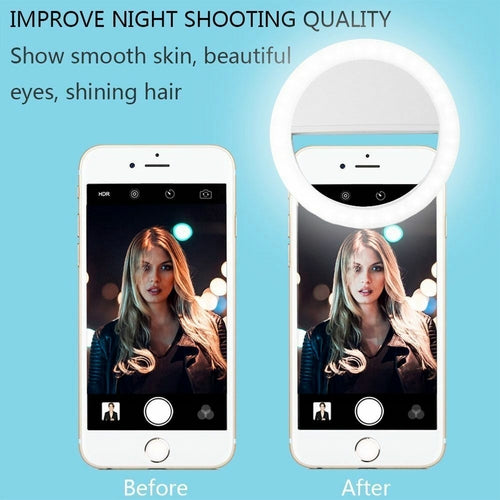 Anello LED Selfie Clip-On per Smartphone