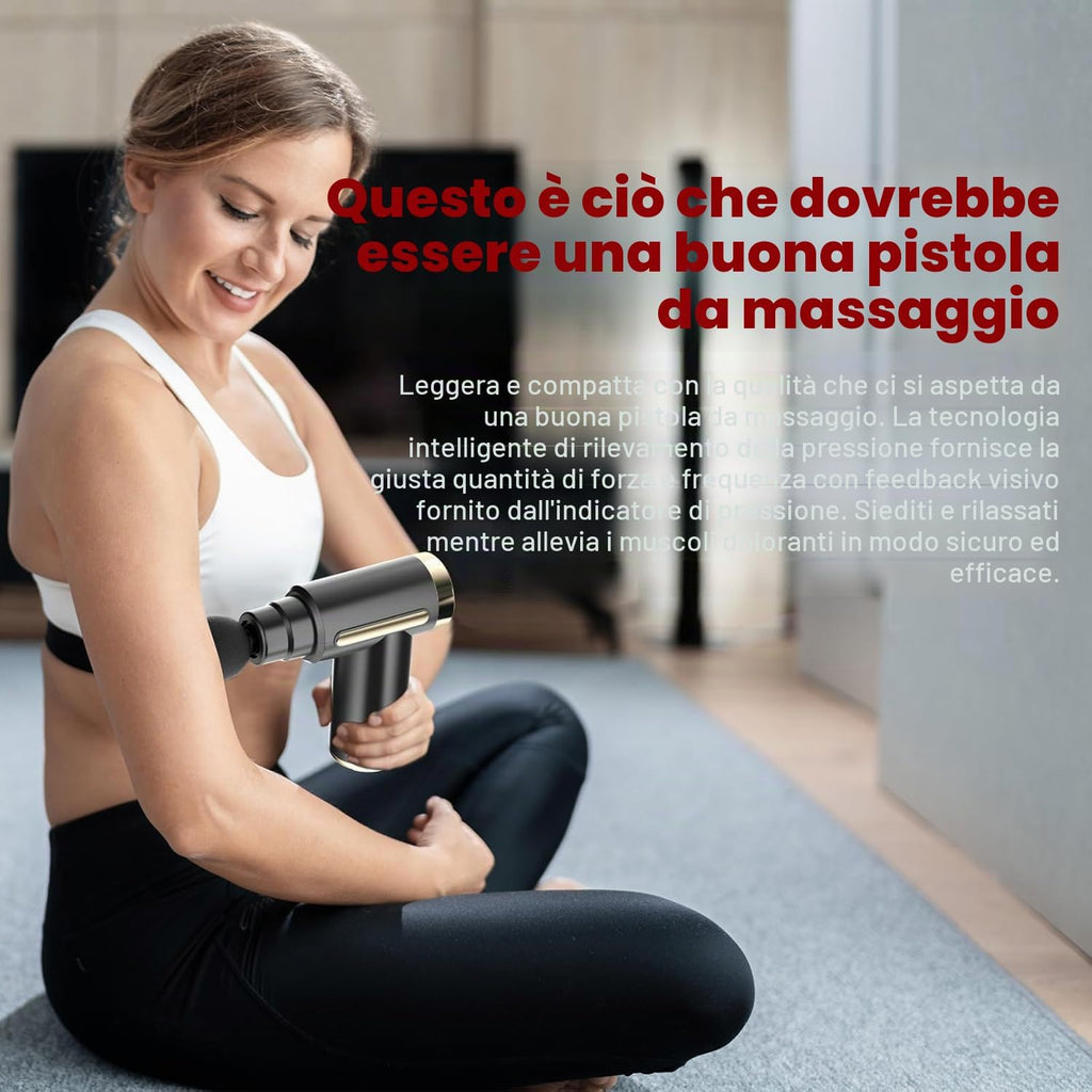 Pistola Massaggio Muscolare Mini  Massaggiatore Muscolare Ultraleggera Regolazione a Un Pulsante 6 Velocità Massaggiatore per Tessuti Profondi