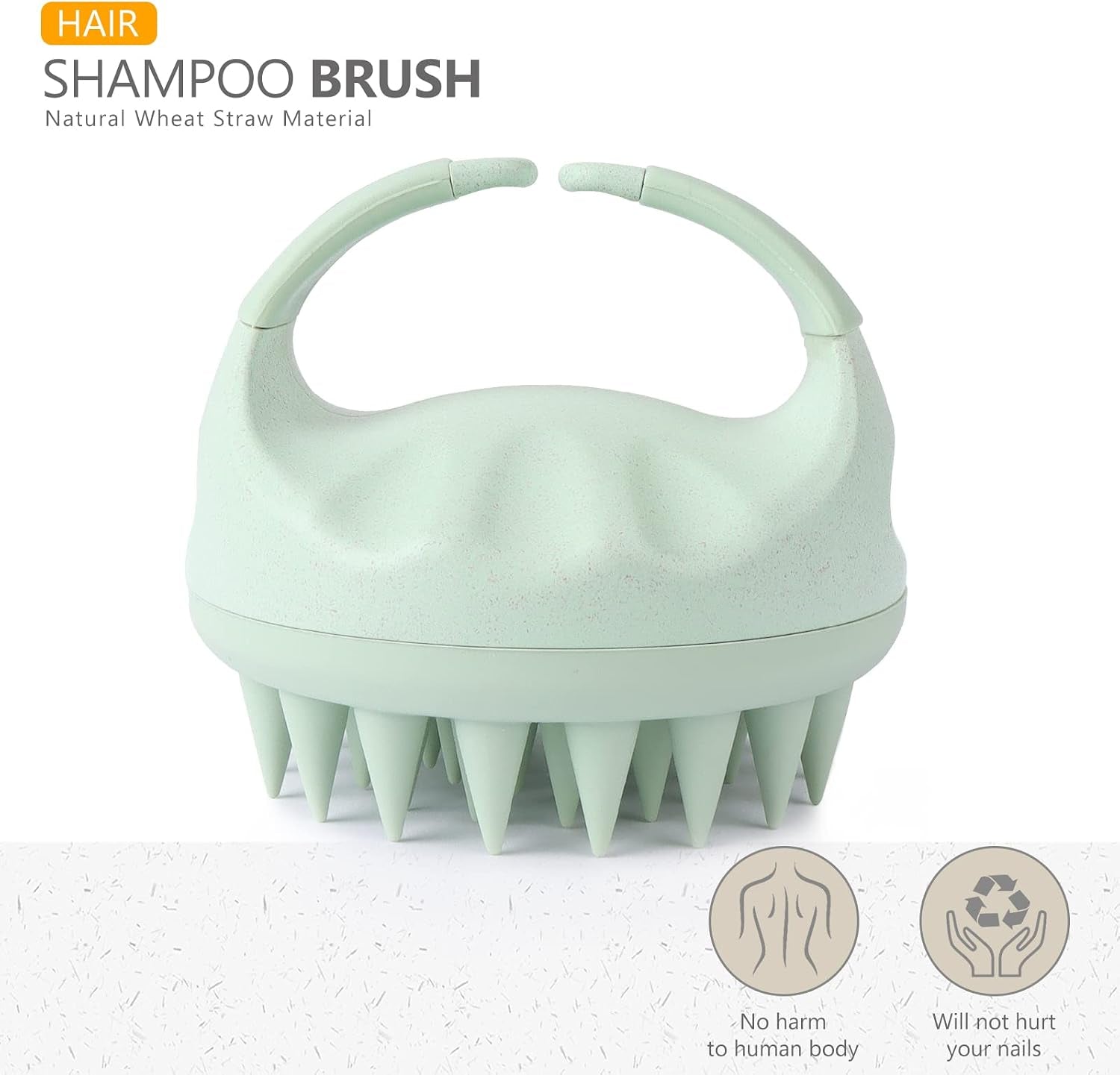 Massaggiatore Cuoio Capelluto, Spazzola per Cuoio Capelluto in Silicone per Esfoliazione E Massaggio Alla Testa | Riduce La Forfora, Stimola La Crescita Dei Capelli | Bagnato E Secco, Verde