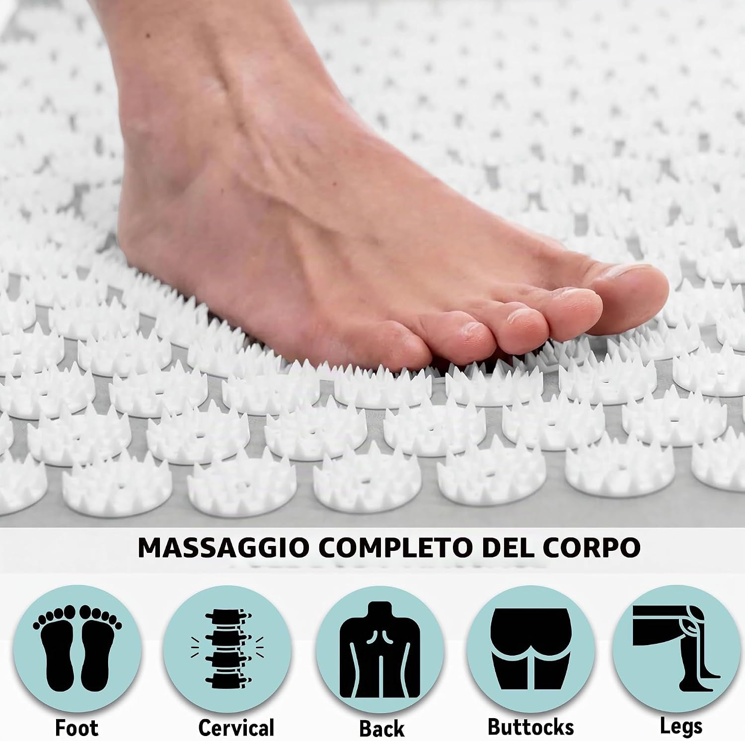 Set Di Tappetini per Agopressione, Tappetini per Digitopressione, Tappetino Agopuntura per Rilassarsi E Migliorare La Circolazione Sanguigna, Alleviare Il Mal Di Schiena, La Testa