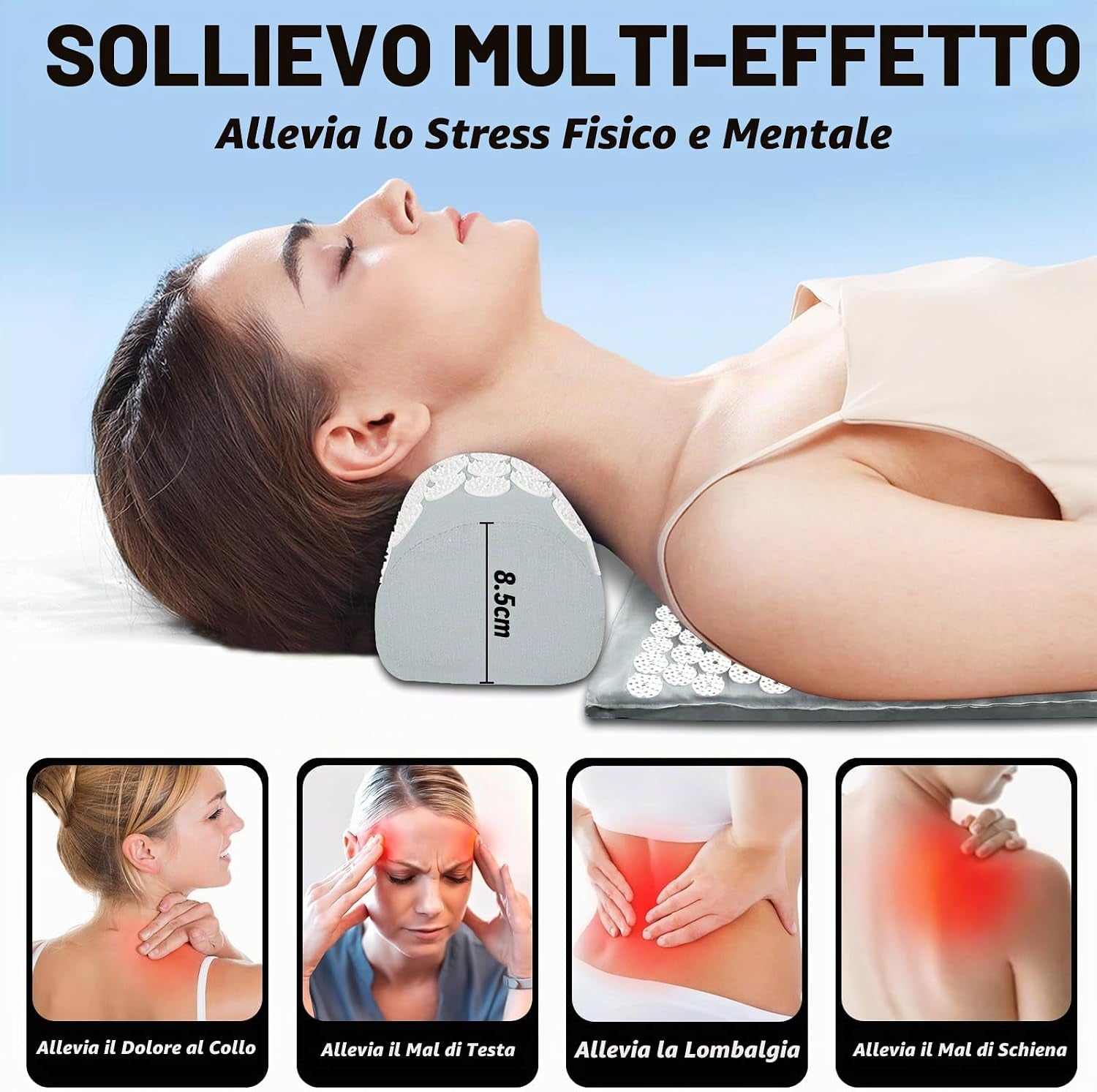 Set Di Tappetini per Agopressione, Tappetini per Digitopressione, Tappetino Agopuntura per Rilassarsi E Migliorare La Circolazione Sanguigna, Alleviare Il Mal Di Schiena, La Testa