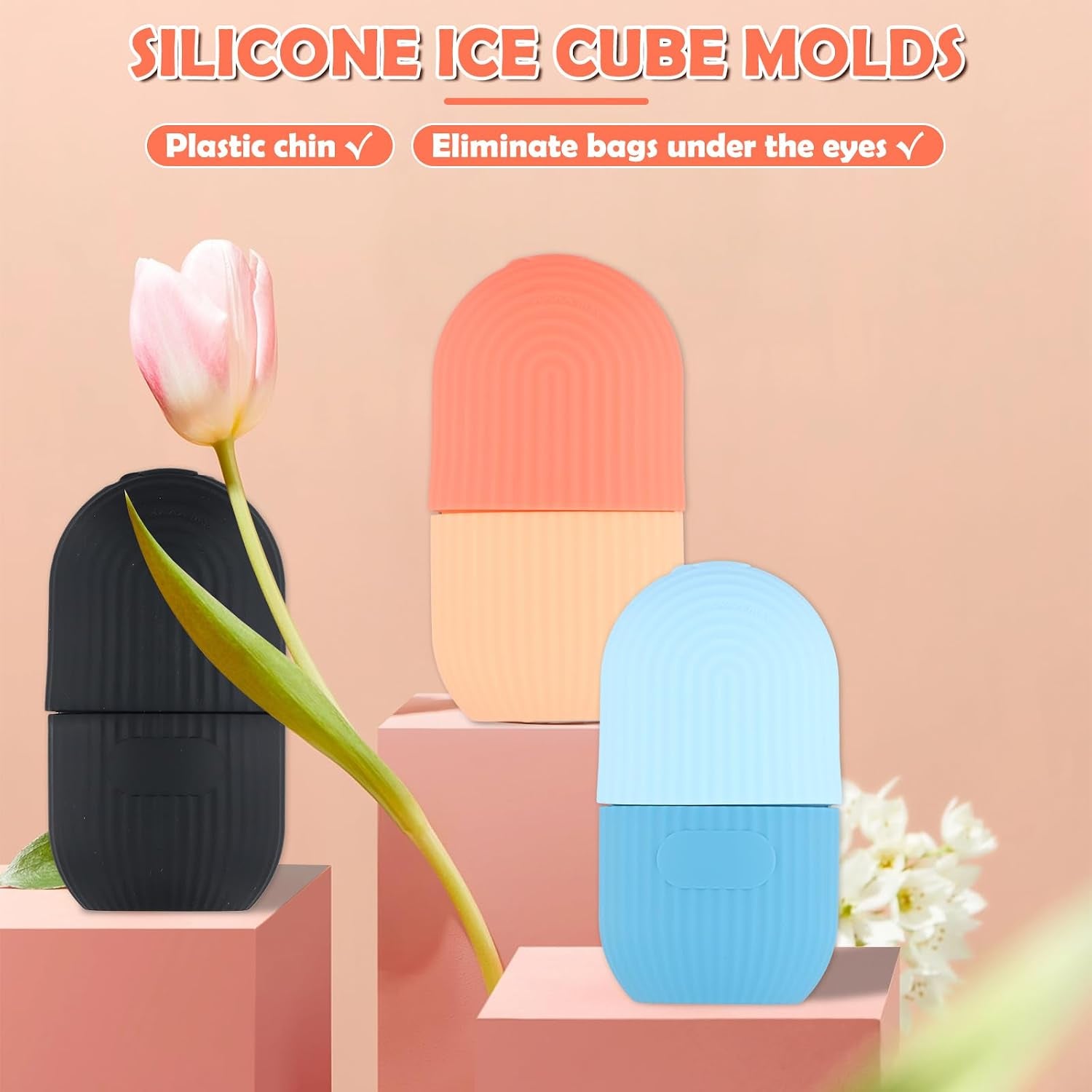 Rullo Di Ghiaccio Facciale, Ice Face Roller in Silicone, Riutilizzabile Eye Ice Massage Riutilizzabile Ice Face Roller Ghiaccio Viso Multifunzionale per Antirughe Riduce Il Gonfiore (Blu)