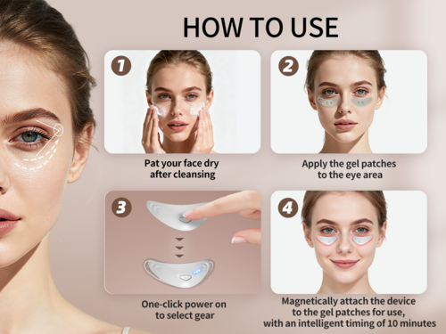 Dispositivo Beauty Occhi EMS — Luce Rossa, Microcorrenti, Anti-Rughe