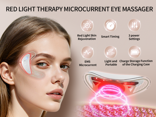 Dispositivo Beauty Occhi EMS — Luce Rossa, Microcorrenti, Anti-Rughe