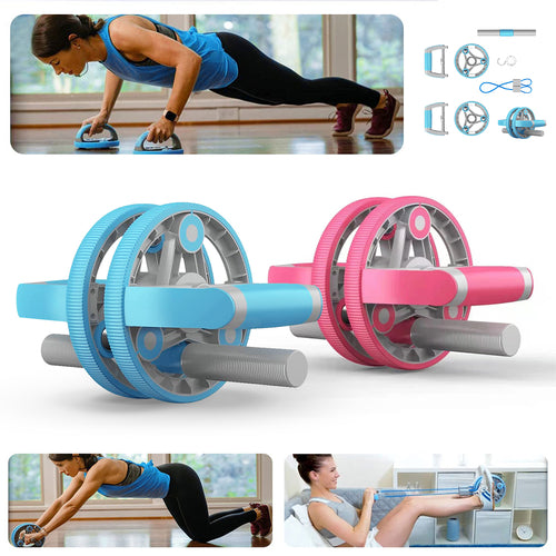 Ruota Addominale Multifunzionale con Cinghia - Set Fitness Completo