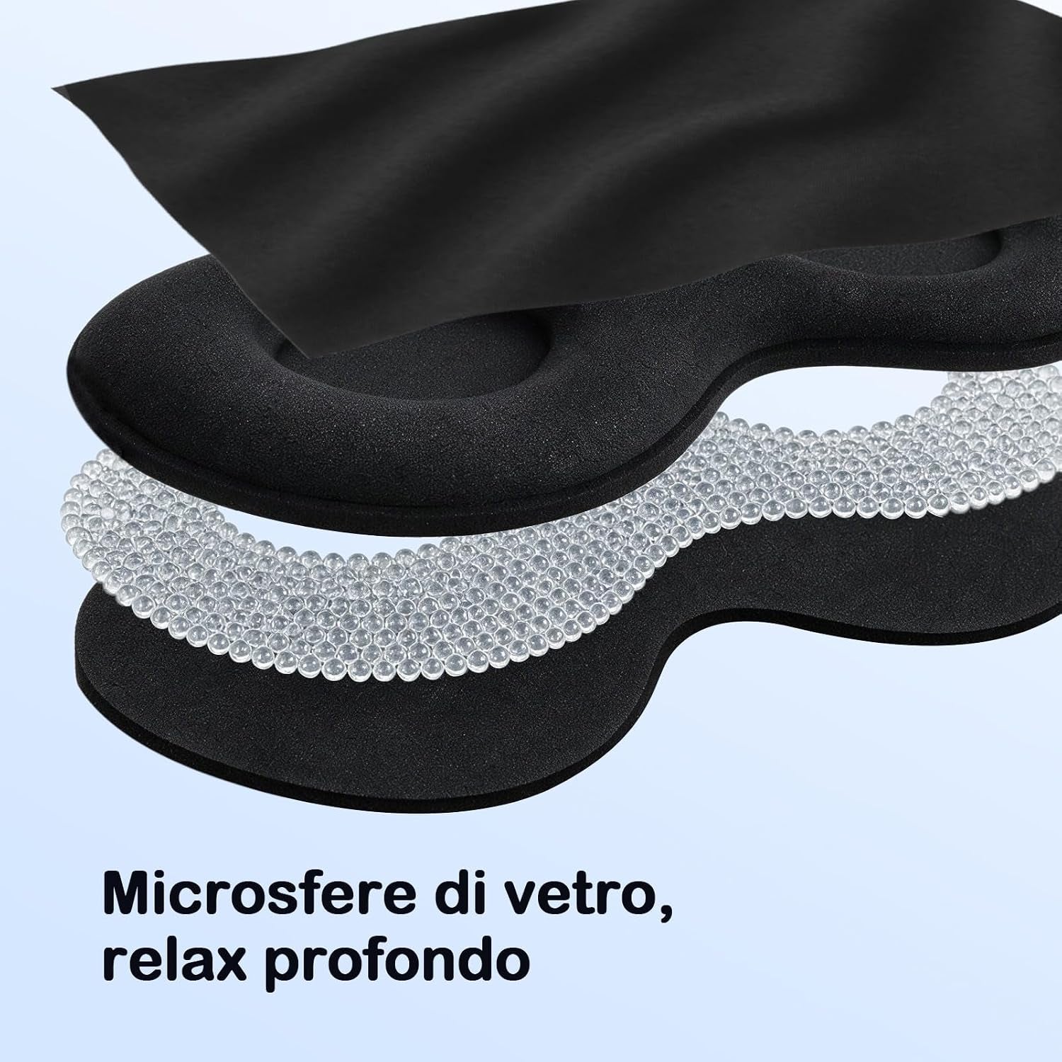 Mascherina per Dormire Pesata Uomo Donna, 3D Oscurante, Nero